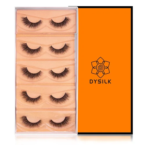 Miniatura 7 de DYSILK Pestañas postizas Wispy - Pestañas postizas de visón 5 pares 6D Extensión de pestañas postizas falsas de visón, Pestañas postizas naturales 5