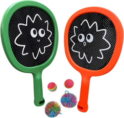 Portable Paddles and Bouncy Balls Set for Kids or Adults’ Indoor Outdoor Activities, Sport Game for Beginner or Intermediate, Swing Racket in Beach