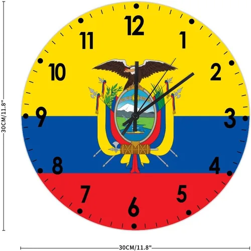 Miniatura 260 de Cheyan Reloj de pared con bandera de Canadá de 12 pulgadas, silencioso, sin tictac, de PVC, funciona con pilas, reloj redondo decorativo, regalo