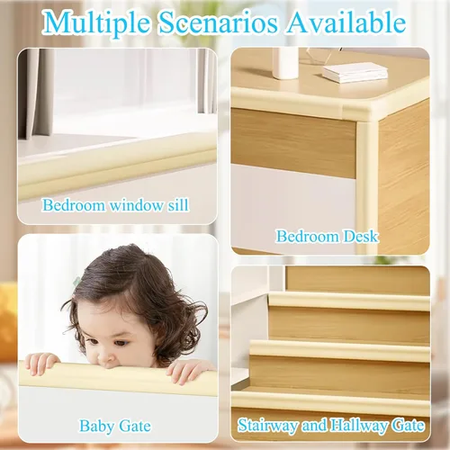 Miniatura 6 de ZOMPAGO Rollo protector de bordes de bebé (6.56 pies) y 8 protectores de esquina, protectores de esquina de espuma blanca para muebles, esquinas