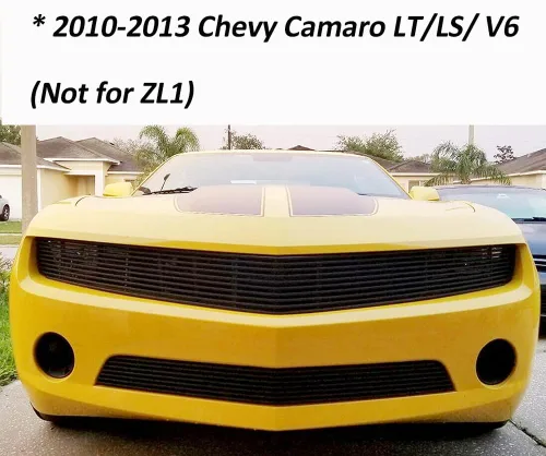 Miniatura 6 de Inserto de parrilla delantera negra para Chevy Camaro LT/LS V6 Phantom Billet 2010-2013, insertos de rejilla del parachoques superior, protector