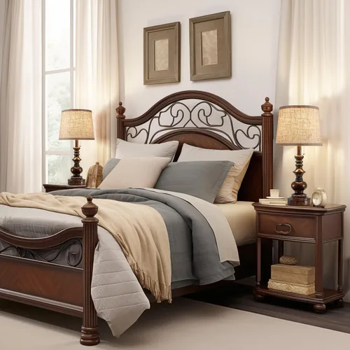 Miniatura 2 de Drawealth Juego de 2 lámparas de mesita de noche de granja de 22 pulgadas para dormitorio, lámparas de mesita de noche con puertos de carga USB A+C