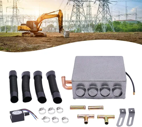 Miniatura 5 de Calentador universal de 12 V con 4 puertos para debajo del salpicadero, con interruptor de velocidad, gris, para automóvil, camión, barcos