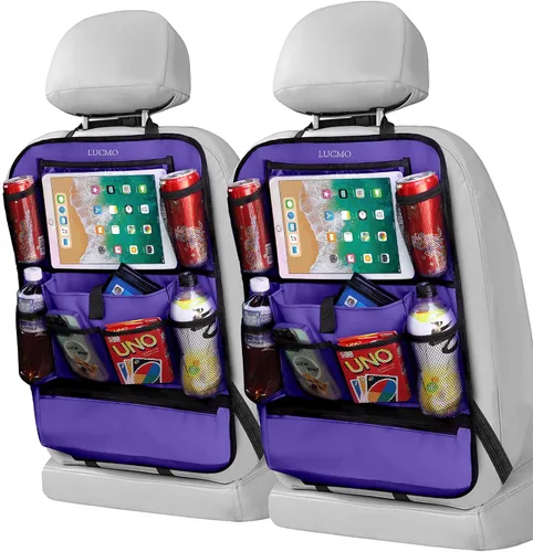 Miniatura 21 de LUCMO Organizador de asiento trasero de coche con soporte para tableta - 2 piezas, organizador de almacenamiento de coche con 6 bolsillos
