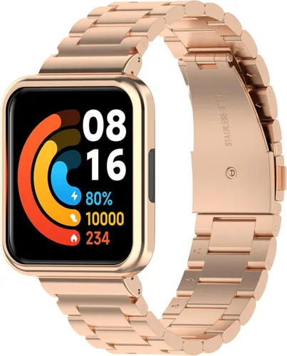 Miniatura 6 de Compatible con Redmi Watch 2 lite con funda, correa de metal de acero inoxidable mejorada con protector de pantalla para Redmi Watch 2 lite