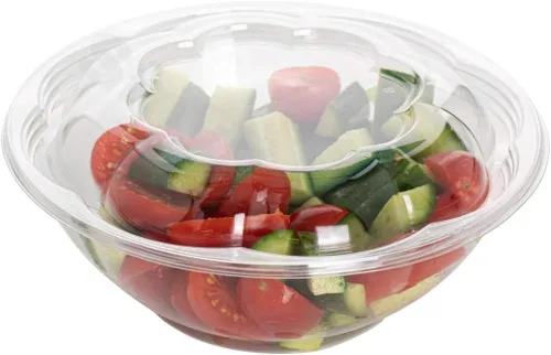 Miniatura 2 de Ensaladeras desechables de plástico con tapas herméticas, ideales para preparación de comidas, comida para llevar, catering, fiestas, picnics