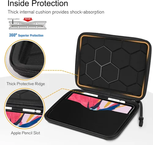 Miniatura 4 de FINPAC Funda rígida para tableta de 11 pulgadas iPad 11th 10th / Air M4 2026 M3 2025 M2 2024 / Pro M4 2024 / Pro 4th/3rd, iPad Air 5/4 de 10.9 Negro