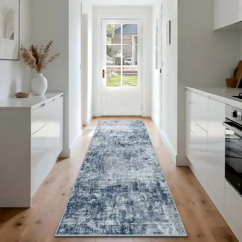Miniatura 44 de Alfombra lavable de 4 x 6 pies para sala de estar, alfombra grande moderna para comedor y dormitorio, antideslizante, pelo bajo, 4 x 6 pulgadas