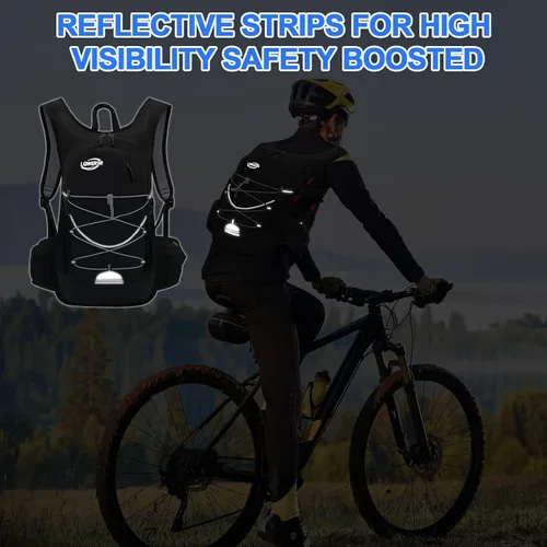 Miniatura 6 de Mochila de hidratación de 20 L, ligera, transpirable, con bolsa de agua de 2 L, correas ajustables para el pecho, chaleco de hidratación