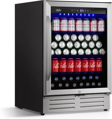 Miniatura 24 de 35.42" W Commercial Under Counter Beverage Refrigerator, 2 Glass Door Back Bar Cooler, Built-in/Freestanding 7.4Cuft Drink Fridge with LED Light