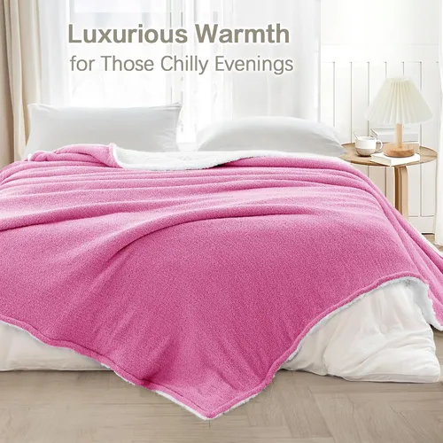 Miniatura 3 de Manta de forro polar sherpa ultrasuave de 60 x 80 pulgadas, tamaño individual, manta de punto acogedora y cálida de 480 GSM para invierno, manta