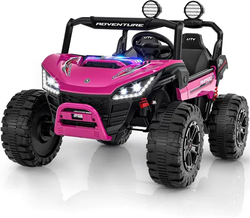 Miniatura 11 de ANPABO Juguetes de paseo de 24 V para niños grandes, automóvil de 2 plazas, automóvil eléctrico para niños de 4 x 200 W con control remoto, luces
