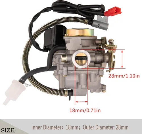 Miniatura 3 de GY6 - Carburador de 50 cc para scooter de 49 cc y 50 cc, carburador de 4 tiempos de alto rendimiento 139QMB con colector de admisión, se adapta al