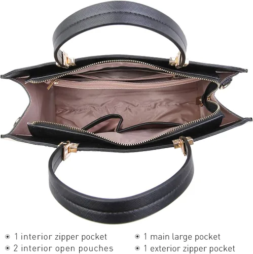 Miniatura 5 de Dasein Bolsos y bolsos de mano para mujer, bolso de mano con asa superior, bolsa de trabajo de hombro grande con cartera