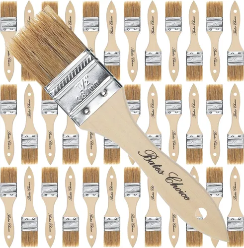 Miniatura 38 de Bates - Pinceles de pintura de cerdas naturales de 1 pulgada, juego de 16 unidades para pintura de astillas, tinte de madera y uso general