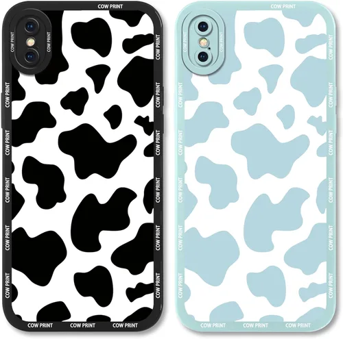 Miniatura 29 de Paquete de 2 bonitas fundas de teléfono para Apple iPhone 13 de 6.1 pulgadas, funda protectora de silicona con estampado de vaca a la moda, delgada