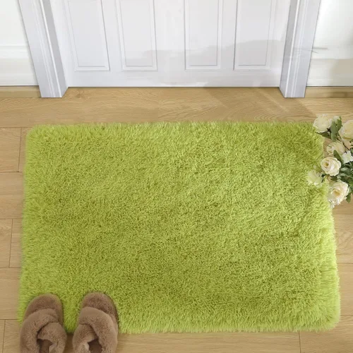 Miniatura 7 de Merelax Alfombra Moderna Suave y Esponjosa Shaggy para Dormitorio Sala de Estar Decoración de Sillas Pequeñas Alfombras Tapetes para Pies Piso, Verde