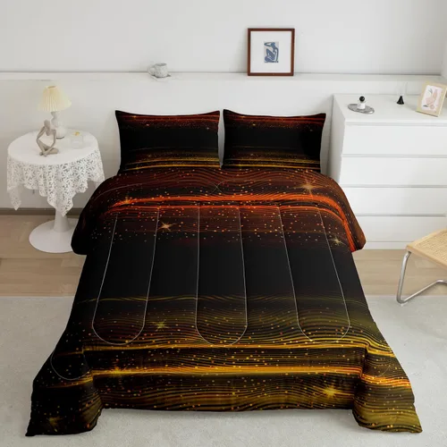 Miniatura 20 de Erosebridal Juego de ropa de cama con estampado de girasol, letras retro y flores amarillas, decoración de dormitorio, edredón de plumón de abeja