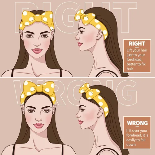 Miniatura 6 de Teenitor 5 diademas de maquillaje con lazo extraíble, diadema de spa para lavar la cara para adolescentes y mujeres, cesta de regalo