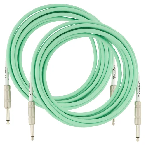 Miniatura 14 de Fender Cable de instrumentos de lujo de 10 pies, ángulo recto, tweed negro, paquete de 2