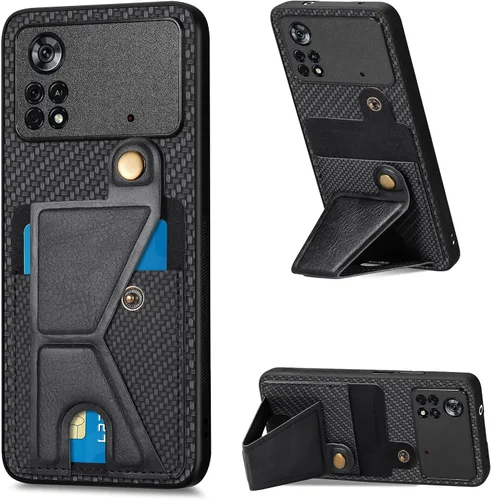 Miniatura 20 de Funda para Xiaomi Poco M5s 4G, Funda para Redmi Note 10 4G / Note 10S 4G / Note 11 SE (India) Funda de cuero PU ranuras para tarjetas Soporte
