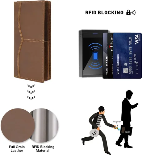 Miniatura 4 de Polare - Cartera larga y plegable de piel de vaca para hombre