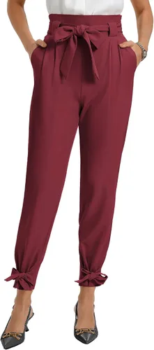 Miniatura 2 de GRACE KARIN - Pantalón deportivo tipo lápiz para mujer, diseño informal de tiro alto para el trabajo, con lazo y bolsillos