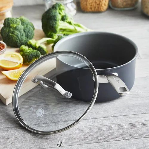 Miniatura 3 de GreenPan Chatham Cerámica Saludable Antiadherente Dura Anodizada, Cacerola de 3QT con Tapa, Libre de PFAS, Apta para Lavavajillas, Apta para Horno