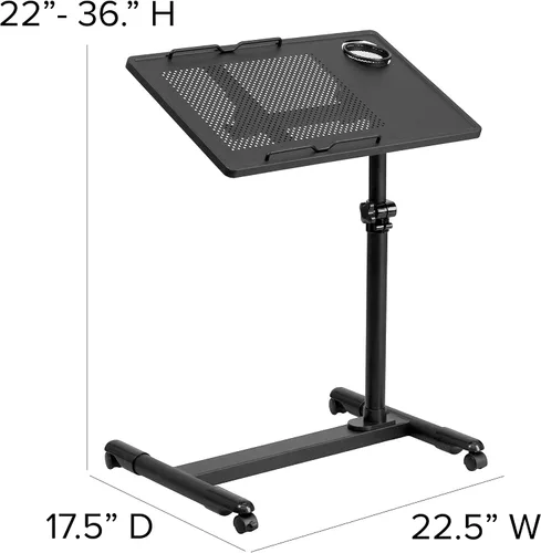 Miniatura 3 de Flash Furniture Macon - Escritorio para computadora móvil de acero de altura ajustable