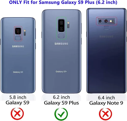 Miniatura 2 de NGB - Funda de teléfono diseñada para Samsung Galaxy S9+ Plus, morado/azul, con purpurina líquida para mujeres y niñas, con protector de pantalla