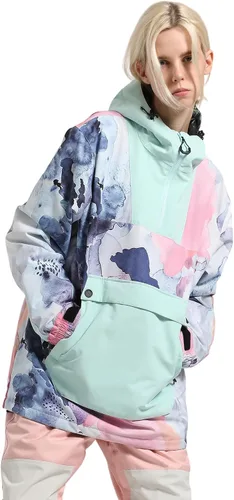 Miniatura 21 de GSOU SNOW - Chaqueta de esquí para mujer, abrigo de nieve, impermeable, cortavientos, chaqueta de snowboard, aislada, cálida, para invierno