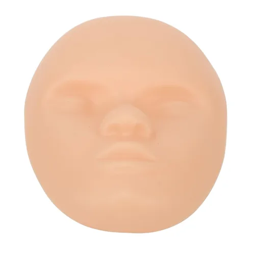 Miniatura 7 de Cabeza de piel de práctica, base de soporte de piel de entrenamiento facial, piel falsa de silicona para maquillaje permanente, entrenamiento