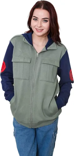 Miniatura 7 de Ripple Junction Naruto Shippuden Kakashi Hatake Cosplay Military-Style Sudadera con capucha para hombre con diadema