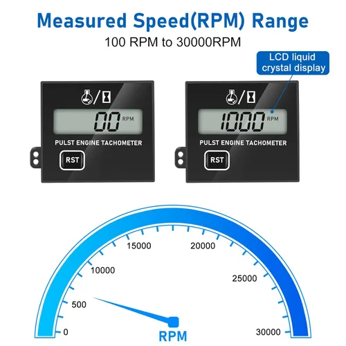 Miniatura 2 de Linkstyle Tacómetro de motor pequeño, tacómetro de motosierra, pantalla RPM compatible con 2 tiempos y 4 tiempos para motosierra marina, ATV