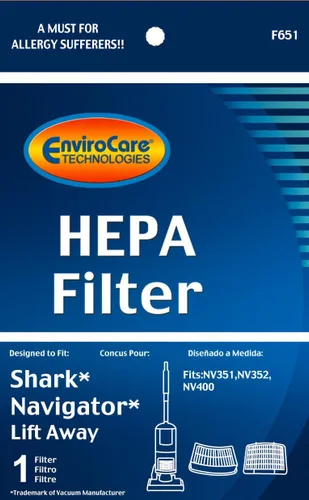 Miniatura 2 de EnviroCare Filtros de vacío de repuesto para montantes Shark Navigator Lift-Away NV350, NV351, NV352, NV355, NV356, NV356E, NV357
