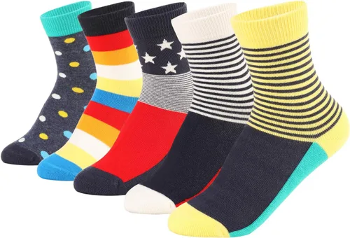 Miniatura 7 de SUNBVE Calcetines de vestir de algodón suave para niños y niños