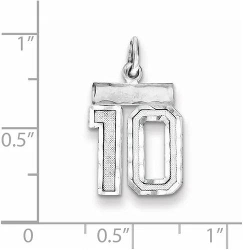 Miniatura 2 de Sólida plata de ley 925colgante pequeño # 10Encanto (20mm x 14mm)