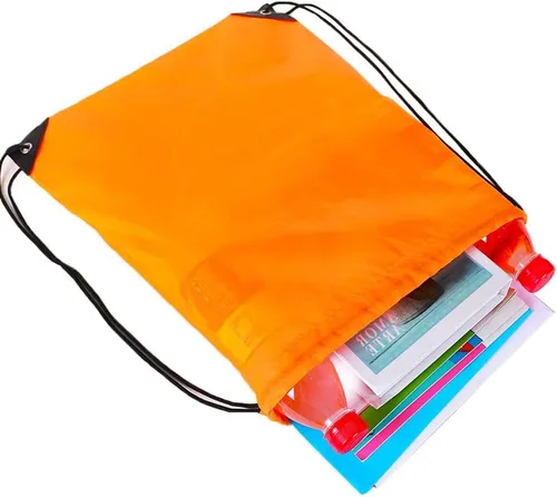 Miniatura 4 de CODOBON Mochila con cordón a granel Draw String Bags Cinch Bolsa de poliéster para deporte de gimnasio, Naranja, Classic