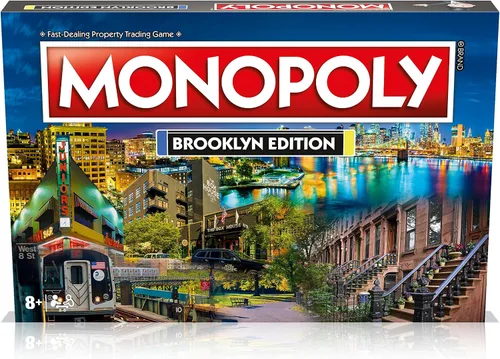 Miniatura 4 de Monopoly Juego de mesa Brooklyn Edition: 2-6 jugadores, juegos de mesa familiares para niños y adultos, juegos de mesa para niños de 8 años