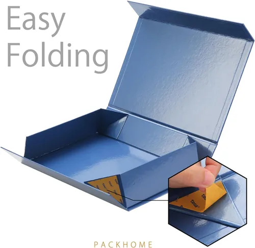 Miniatura 5 de PACKHOME Caja de regalo de 11.5 x 8 x 2.5 pulgadas, caja resistente para camisas con tapa magnética para múltiples ocasiones (azul brillante)