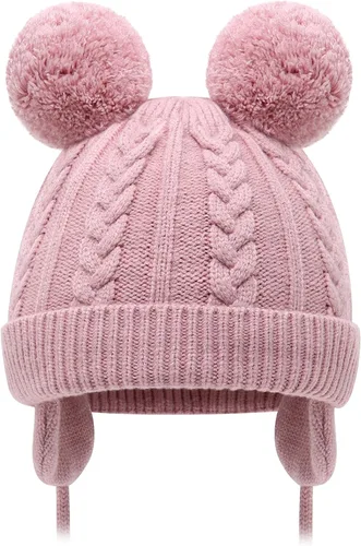 Miniatura 20 de Duoyeree Gorro de invierno para niños pequeños con solapa para las orejas, bufanda gruesa y cálida gorra de calavera para niños y niñas