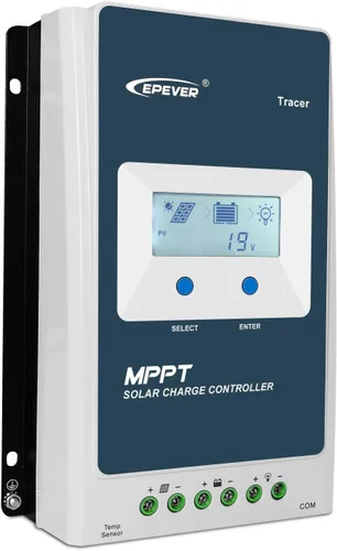 EPEVER Controlador de carga MPPT 10a con pantalla LCD, entrada máxima de 100V, interruptor automático de 12V/24V