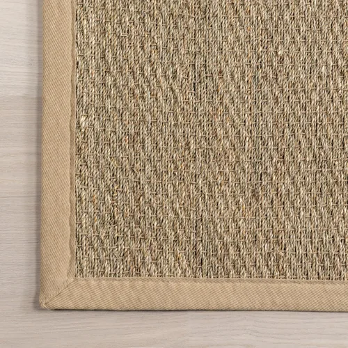 Miniatura 8 de nuLOOM Alfombra de Área Elijah Seagrass de 5 x 8 pies, Beige, Estilo Rústico Sólido, Borde de Algodón, Tejido de Cesta, Fibra Natural, Para Elijah