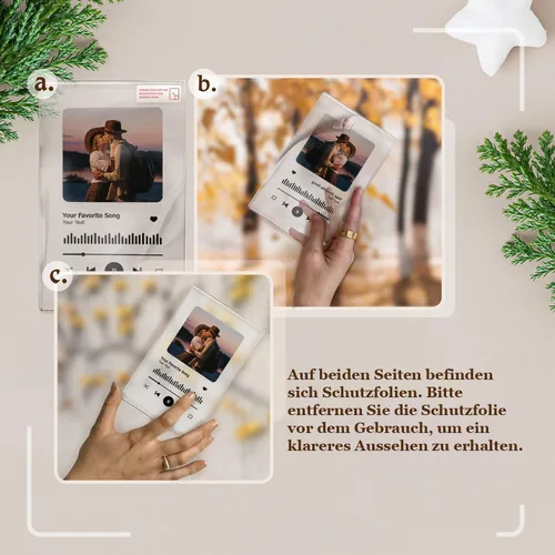 Miniatura 4 de Placa personalizada de Spotify, canción acrílica con foto y texto, marco de fotos personalizado para parejas, bodas, aniversario (4 x 6 pulgadas)