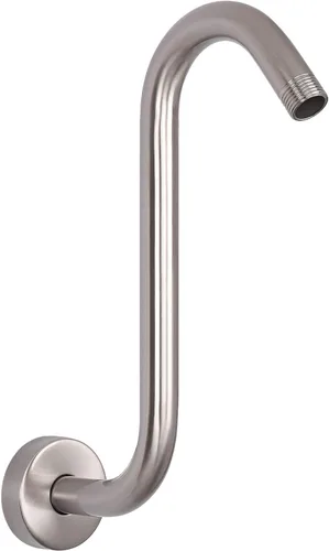 Brazo de ducha en forma de S, tubo de extensión de cabezal de ducha de altura alta, conexión estándar de 1/2 pulgada con brida, impresionante