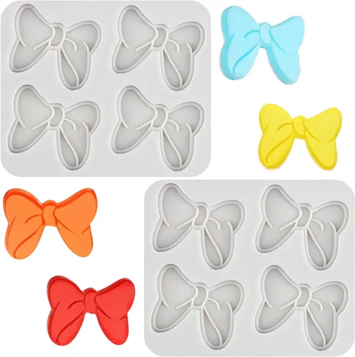 Sijiangmold Moldes de silicona con moños para decoración de pasteles, decoración de cupcakes, chocolate, caramelo, polímero, pasta de goma de