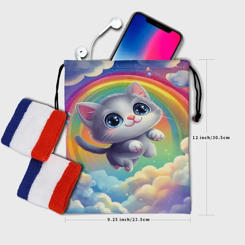 Miniatura 125 de Bolsa de agarre de gimnasia de piel de animal, bolsa de gimnasia con cordón ajustable, bolsa de cuerda para fauna silvestre, Mariposas Galaxy