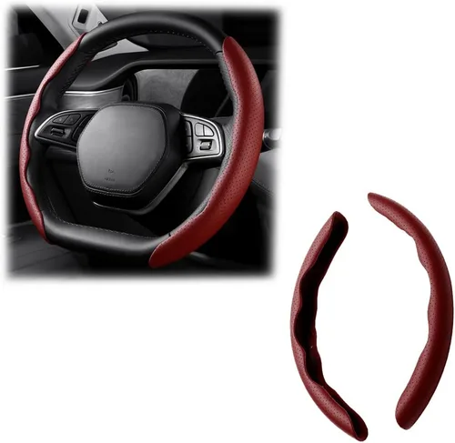 Miniatura 27 de LoyaForba Funda universal para volante de automóvil, protector universal de cuero segmentado de 15 pulgadas, antideslizante y suave, transpirable