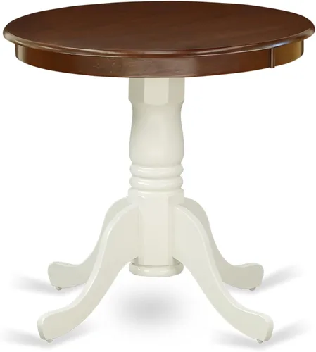 Miniatura 9 de East West Furniture EMT-BCH-TP Eden Mesa de Comedor de Cocina - una Mesa Redonda de Madera Maciza con Superficie de Mesa y Base de Pedestal, 30 x 30