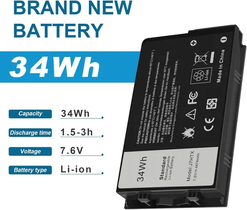 Miniatura 9 de 34Wh J7HTX - Batería de repuesto para laptop Dell Latitude 7202 7212 7220 Rugged Extreme Tablet T03H T03H002 T03H T03H003 Series 02JT7D 2JT7D J82G5